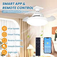 Ventilateur de plafond à pales transparentes avec kit d'éclairage, télécommande, design invisible moderne, ventilateurs de plafond LED, éclairage de salle de bain