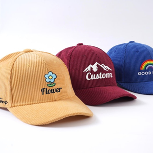 Wholesale Custom Sport <b>Golf</b> Baseball Caps 5 <b>Hats</b> Unisex 100% Acrylic Breathable <b>Waterproof</b> Adjustable All Seasons Corduroy - Product Image 3