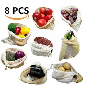 Sacs de produits réutilisables en maille Sacs écologiques lavables pour l'épicerie et le stockage, RFQ de fruits et légumes - Product Image 1