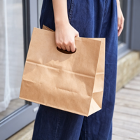 Sac en papier perforé portable, sac en papier kraft perforé, sac pour la livraison de pain, emballage jetable