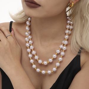 Elegante Collar Coreano de Acero Inoxidable con Colgante, Collar de Perlas de Ostra de Oro Sólido de 14K para Mujeres y Niñas - Product Image 3