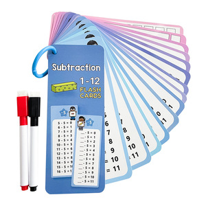 Jouets éducatifs pour enfants, aides pédagogiques, 15 pièces en 1 ensemble, table de multiplication mathématique 0-12, cartes en papier fantaisie réutilisables et effaçables - Product Image 5