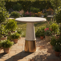 Table basse en marbre moderne pour salon, en pierre naturelle, imperméable, 700*700*750mm, 60KG