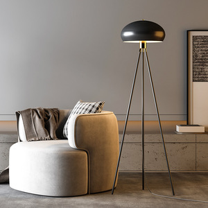 Bắc Âu sáng tạo đèn sàn phòng khách sofa bên chân máy đơn giản hậu hiện đại trang trí màu đen trắng kim loại Đèn sàn phòng ngủ - Product Image 1