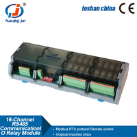 Huaqingjun 16DI 16DO RS485 Module de relais Ethernet Modbus RTU & TCP SPDT G2R-1 10A IO RJ45 Modules de relais pour l'automatisation agricole