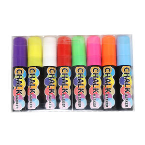 Ensemble de marqueurs à craie liquide personnalisés, sans poussière, à pointe réversible, effaçables à sec, avec logo - Product Image 2