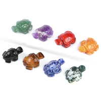 Fournisseur professionnel Figurine d'animal sculptée à la main de 1,0 pouce Sculpture de tortue en pierre précieuse Ornement de tortue pour la décoration de la maison