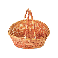 Panier de rangement multifonctionnel en osier rouge écologique fait main avec poignée, style rustique, par JY Petals