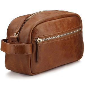 Premium Leather High Quality New Designer Custom Leather Wash <b>Bag</b> Leather Zipper <b>Toiletry</b> <b>Bag</b> <b>Travel</b> Storage Portable Wash <b>Bag</b> - Product Image 3