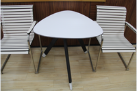 Plaque de table d'extérieur en résine tendinoïde, imperméable, ronde et rectangulaire, matière granulaire, hpl