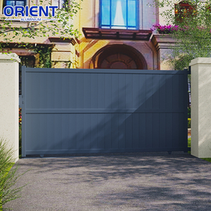 <span class=keywords><strong>Portail</strong></span> coulissant en aluminium noir mat pour cour, avec panneaux horizontaux, pour l'intimité, anti-rouille, pour entrée de garage, avec moteur en option - Product Image 3