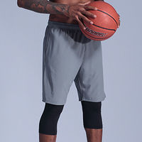 Shorts de sport pour hommes les plus vendus - Shorts de course et de fitness à séchage rapide pour l'entraînement au basketball décontracté - Shorts double couche