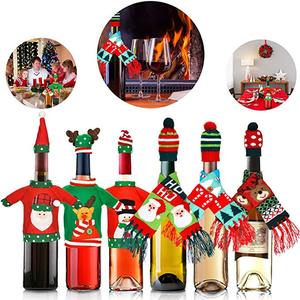 HB-5537 bouteille <span class=keywords><strong>de</strong></span> noël couvre pull <span class=keywords><strong>moche</strong></span> couverture <span class=keywords><strong>de</strong></span> vin écharpe chapeau pour décorations <span class=keywords><strong>de</strong></span> table <span class=keywords><strong>de</strong></span> fête <span class=keywords><strong>de</strong></span> noël - Product Image 2