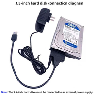 SATA a Dual USB3.0 USB2.0 Powered SATA Disco duro de 22 pines Externo 2,5 pulgadas/3,5 pulgadas SATA HDD SSD