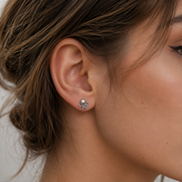 Clou d'oreille hypoallergénique en titane ASTM F136 sans filetage, à enfiler, sans nickel, pour piercing du lobe d'oreille