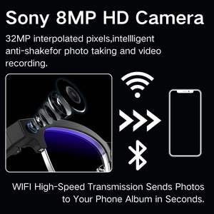 Occhiali da Viaggio con Fotocamera 4K 8MP, Registrazione Video, Traduzione AI in Tempo Reale in Oltre 140 Lingue, Doppio Microfono con Riduzione del Rumore, Occhiali Intelligenti - Product Image 4