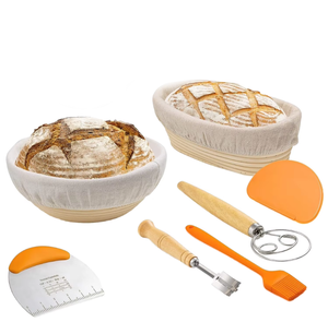 Set Mini Cestello per Lievitazione Pane, Raschietto per Impasto, Coperchio in Silicone, Strumento per Panificazione Sourdough, Pennello, Contenitore per Alimenti Secchi, Utensili da Forno e <span class=keywords><strong>Pasticceria</strong></span> - Product Image 1