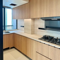Mueble de Cocina Modular de Madera Moderna Personalizado, Gabinete de Cocina Simple para el Hogar, Gabinete de Tablero de Bloques