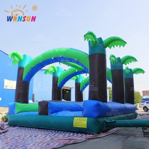WINSUN Toboggan aquatique gonflable <span class=keywords><strong>tropical</strong></span> à double voie de qualité commerciale avec piscine pour adultes et enfants - Product Image 2