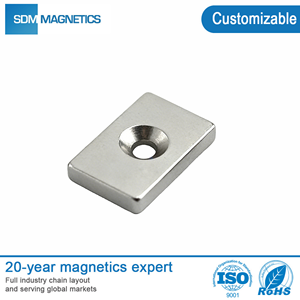 Magnete al Neodimio N52 D25mm - Magnete a Blocco Rettangolare in Terre Rare con Foro Svasato per Viti di Montaggio, Blocco Rettangolare Potente - OEM Cina - Product Image 6