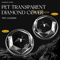 Couvercle en PET transparent de 90 mm de qualité alimentaire, anti-fuite, pour gobelet à café jetable, en gros, personnalisé, pour boissons froides, forme losange