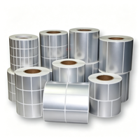 Rouleau d'étiquettes adhésives en PVC argenté mat, imperméable et résistant à l'huile, pour codes-barres d'actifs et équipements industriels