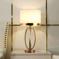 Lampe de table moderne de luxe européenne en métal et tissu, base ovale dorée, lampe de lecture rectangulaire pour hôtel, maison, décoration de chevet