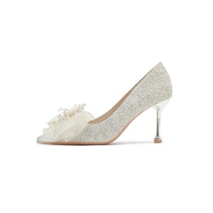 Zapatos de Tacón Alto Cómodos para Mujer, con Suela Delgada, para Bodas de Verano, con Cristales y Pedrería - Product Image 1