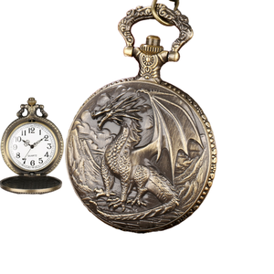 Kuvars antika eski alaşım Dragons ve Cthulhu Octopuses su geçirmez değil cep saati - Product Image 1