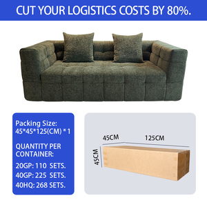 Nhà phòng khách đồ nội thất Cotton Linen nhung vải nén couch nhỏ đóng gói <span class=keywords><strong>sofa</strong></span> Set Giá Rẻ Bán hàng loạt màu xanh lá cây <span class=keywords><strong>sofa</strong></span> - Product Image 3