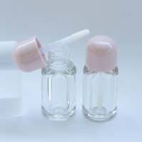 Nouveau tube vide pour brillant à lèvres, bouchon rond rose, flacon transparent, conteneur d'huile à lèvres, emballage cosmétique personnalisable, emballage plastique