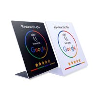 Support d'affichage personnalisé en PVC acrylique pour avis Google NFC 13,56 MHz et avis sur les réseaux sociaux pour entreprises et magasins