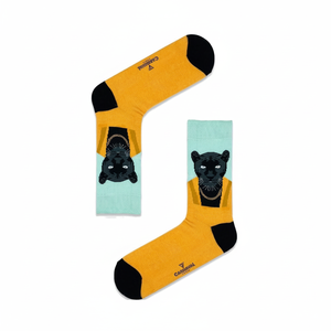 Chaussettes de sport mi-mollet colorées avec logo imprimé tigre, tricotées, décontractées, antibactériennes, pour diabétiques, pour la saison automne - Product Image 2