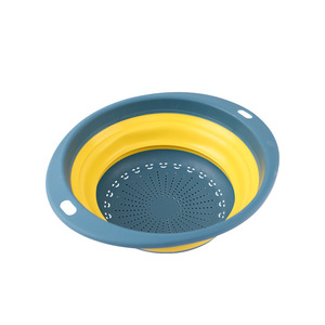 Juego de cestas plegables retráctiles redondas de plástico para lavar verduras y frutas, colador de arroz, colador para fregadero de cocina - Product Image 4