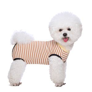 Combinaison fine rayée pour animaux de compagnie, couvrant entièrement le corps, à quatre pattes, pour les caniches, les bichons, les chiens Teddy - Product Image 5