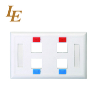Plaque frontale ABS 4 ports RJ45 de type 120 avec icônes ordinateur et téléphone, option type 86 pour la mise en réseau