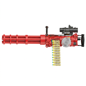 Mitralière électrique répétitive pour enfants, modèle Gatling en plastique doré, avec fonction de projection de douilles, pour les 8 ans et plus - Product Image 1