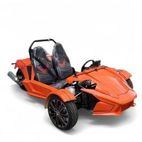 Tricycle à moteur Fantasy Orange 350CC à essence, modèle T-Rex de course, pour adulte, carrosserie ouverte, utilitaire