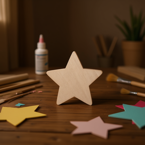 Base a Stella in Legno Ilan 8cm Spessore 2mm Set da 3 Pezzi per Decorazioni Artigianali - Product Image 2