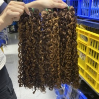 Extensiones de Cabello Humano Vietnamita, Super Double Drawn, con Reflejos, Rizado Pixie, con Cierre de Encaje, Grado 12A, Proveedores de Extensiones de Cabello Humano
