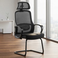 Chaises de bureau modernes à dossier haut pour conférences, chaises de formation en maille sans roulettes pour visiteurs