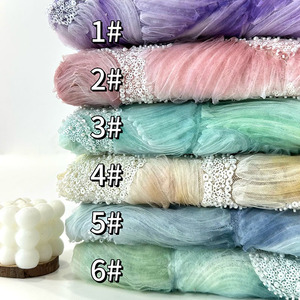 Tela bordada soluble en agua a precio de fábrica, tela Aso Ebi de encaje de cordón grande más nueva, elegante y cómoda para vestido de novia de mujer - Product Image 4