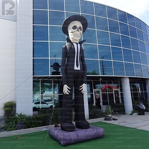 Statua Gonfiabile Gigante di Scheletro Umano Alto, Personaggio Teschio per il Giorno dei Morti, per Halloween/Giardino/Piazza/Pubblicità Festiva/Carnaval - Product Image 1