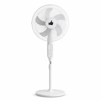 Ventilateur solaire rechargeable blanc de 16 pouces, 20W, hauteur réglable, oscillant, avec lumière LED, pour la maison, l'hôtel, l'extérieur