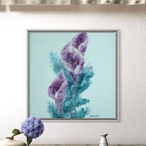 <span class=keywords><strong>Reproduction</strong></span> 2025 de l'œuvre originale du maître Qi Yu : *Brahma Flower - Guanyin Lotus*, Peinture à l'huile pour la décoration intérieure. - Product Image 5