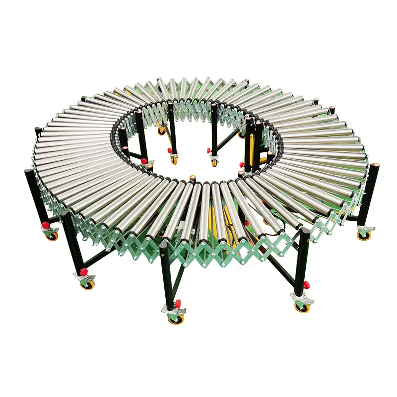 Food gravity roller conveyor line conveyor belt transition roller system adjustable stand