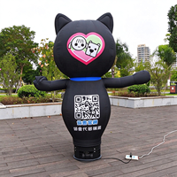 Danseur gonflable publicitaire extérieur personnalisé HPS, imperméable, motif chat de dessin animé, garantie 2 ans, 3,66 m de haut