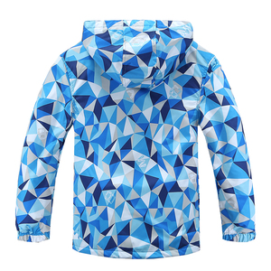 Manteaux d'extérieur en molleton à capuche imperméable pour garçon de printemps avec fermeture à glissière Vêtements pour enfants - Product Image 2