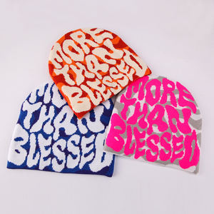 На заказ Y2K ваш собственный логотип мохеровая зимняя шапка с черепом на заказ для взрослых 100% акриловая вязаная жаккардовая шапочка с пользовательским логотипом - Product Image 2