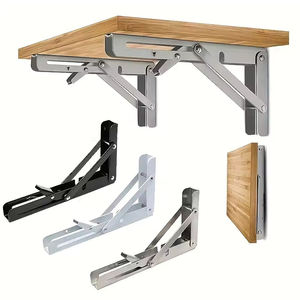 Quincaillerie de <span class=keywords><strong>cuisine</strong></span> en forme de L bon marché suspendu à la maison montage flottant fixe caché chambre à coucher en métal noir supports robustes de 8 pouces - Product Image 1